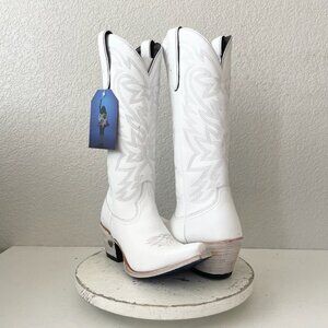 Lane MEGAN MORONEY Cowboy Boots Smokeshow Womens 10 White Western Cowgirl Tall